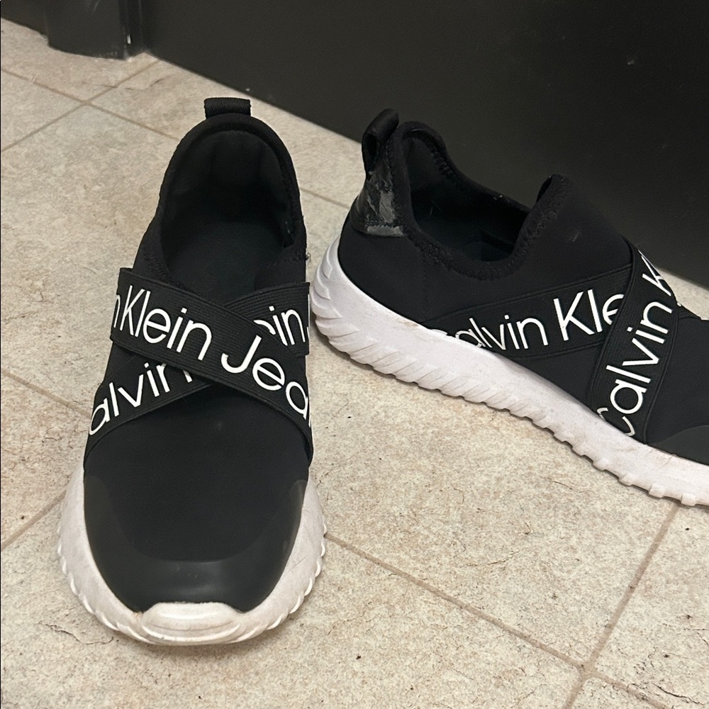 Calvin Klein Black and White Slip-On Shoes - Picture 3 of 3
